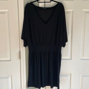 White House Black Market Black dolman short sleeve dress WHBM